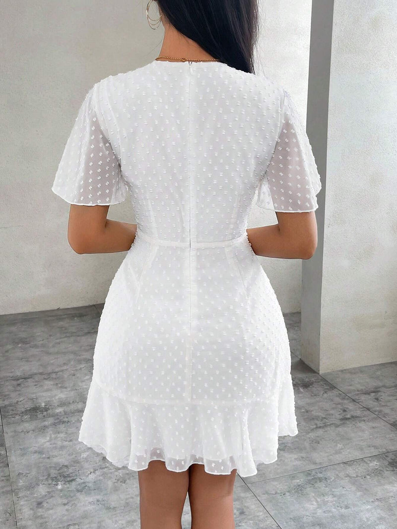 Vestido De Chiffon Com Bolinhas - Tiffani Moda Feminina