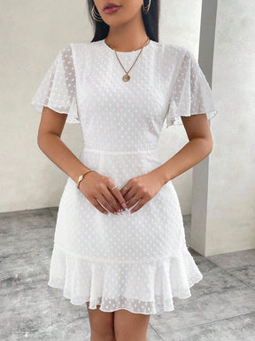 Vestido De Chiffon Com Bolinhas - Tiffani Moda Feminina