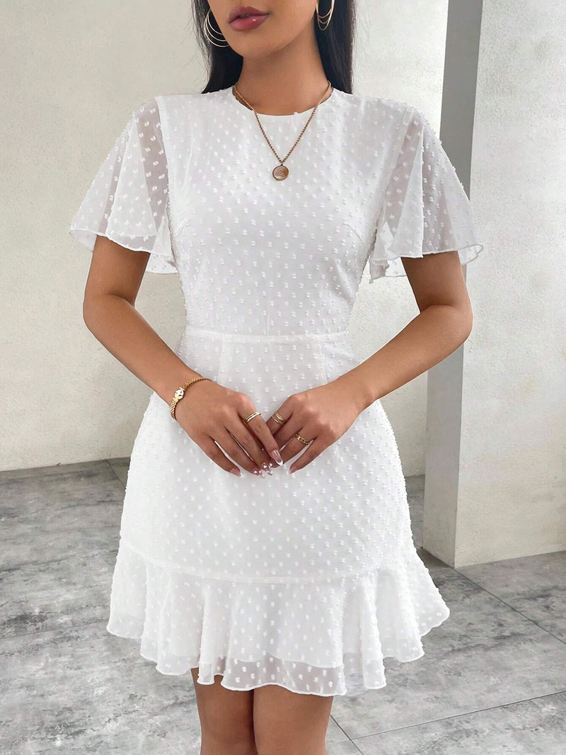 Vestido De Chiffon Com Bolinhas - Tiffani Moda Feminina
