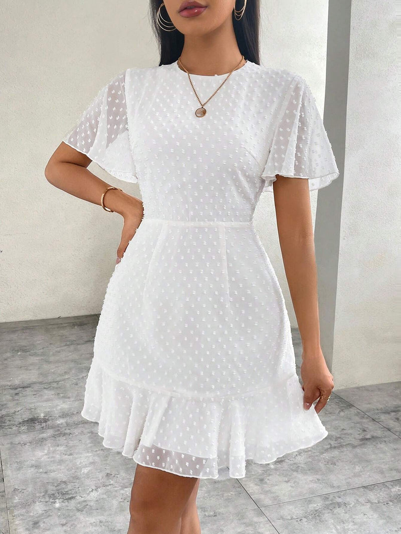 Vestido De Chiffon Com Bolinhas - Tiffani Moda Feminina
