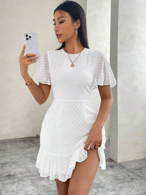 Vestido De Chiffon Com Bolinhas - Tiffani Moda Feminina
