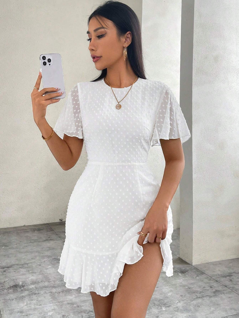 Vestido De Chiffon Com Bolinhas - Tiffani Moda Feminina