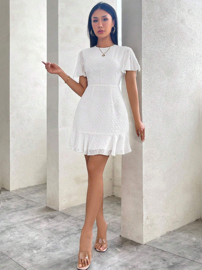 Vestido De Chiffon Com Bolinhas - Tiffani Moda Feminina