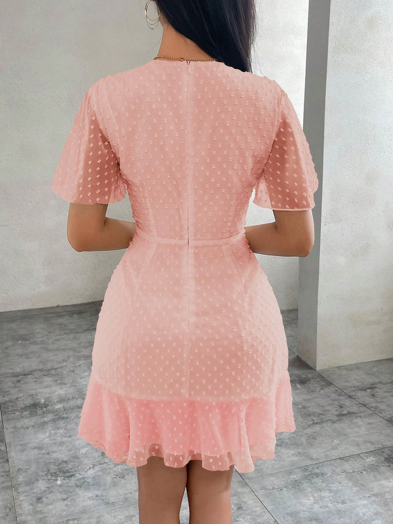 Vestido De Chiffon Com Bolinhas
