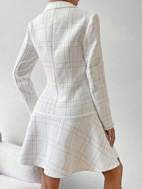 Vestido Junia Luxo Xadrez Trespassado - Tiffani Moda Feminina