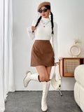 Saia e Arrase Couro Fino - Tiffani Moda Feminina
