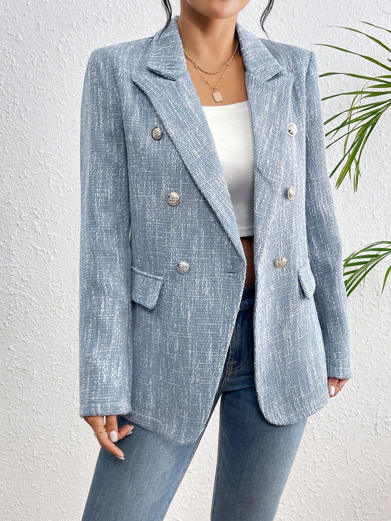 Blazer Julien De Duplo-breasted Com Gola Dobrada