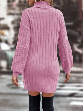 Vestido Suéter Monique De Gola Alta E Ombro Caído