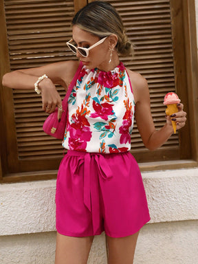 Conjunto Emily De Duas Peças Com Estampa Floral Tropical