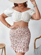 Saia Impressão Floral Plus-Size - Tiffani Moda Feminina