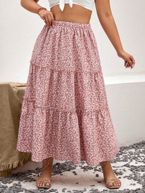 Saias Floral Encantada Plus-Size - Tiffani Moda Feminina