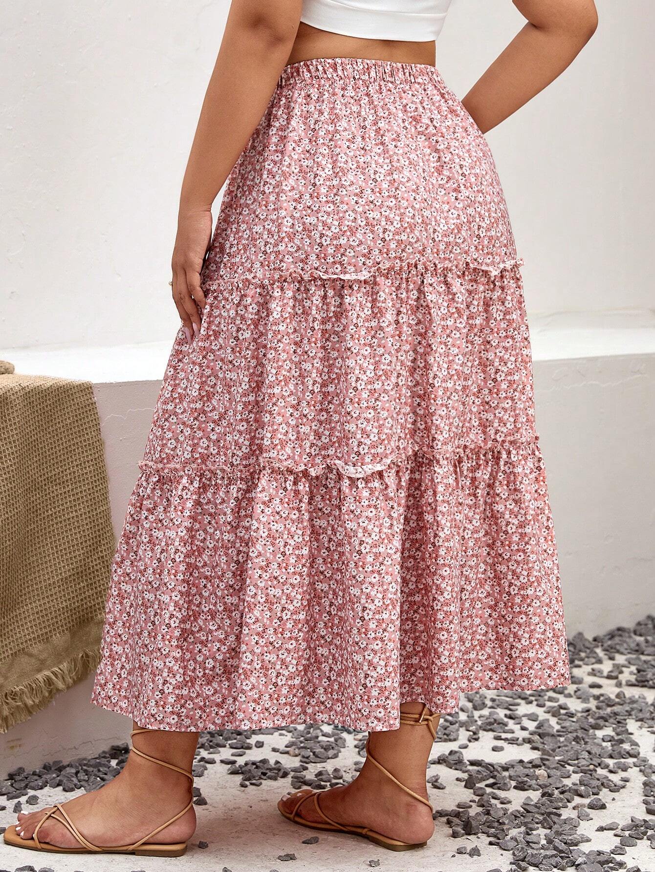 Saias Floral Encantada Plus-Size - Tiffani Moda Feminina