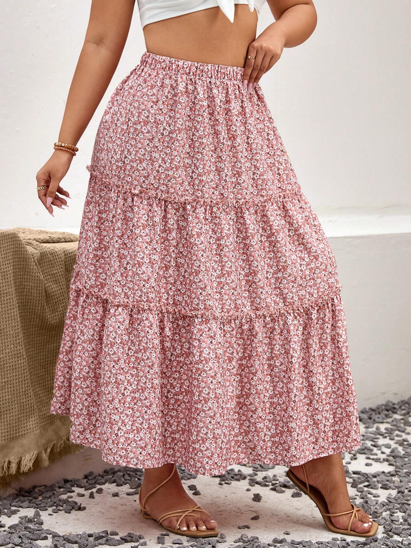 Saias Floral Encantada Plus-Size - Tiffani Moda Feminina