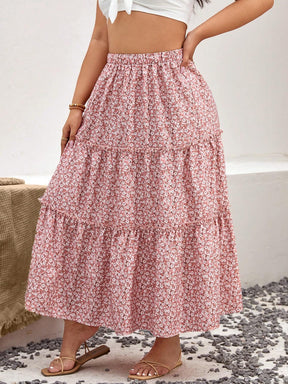 Saias Floral Encantada Plus-Size - Tiffani Moda Feminina