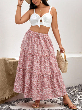 Saias Floral Encantada Plus-Size - Tiffani Moda Feminina