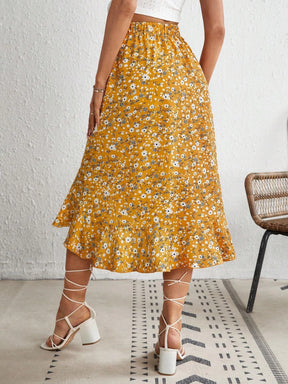 Saia Flor de Cetim - Tiffani Moda Feminina