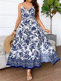 Vestido Encantador Byann com Estampa Floral Longo Plus-Size - Tiffani Moda Feminina