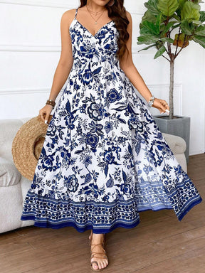 Vestido Encantador Byann com Estampa Floral Longo Plus-Size - Tiffani Moda Feminina