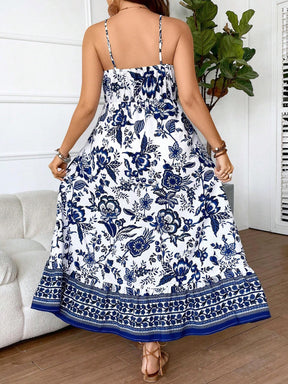Vestido Encantador Byann com Estampa Floral Longo Plus-Size - Tiffani Moda Feminina