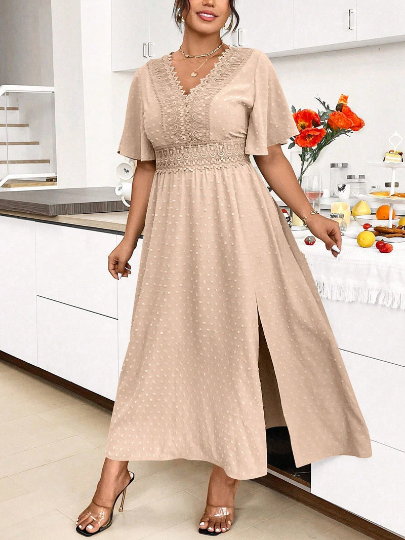 Vestido Vivar Manga Curta Com Renda E Babados