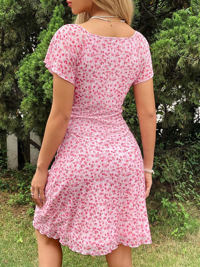 Vestido Paris Floral babado - Tiffani Moda Feminina