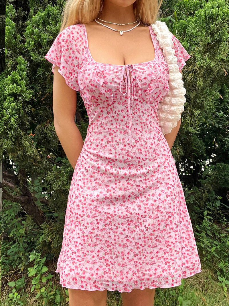 Vestido Paris Floral babado - Tiffani Moda Feminina