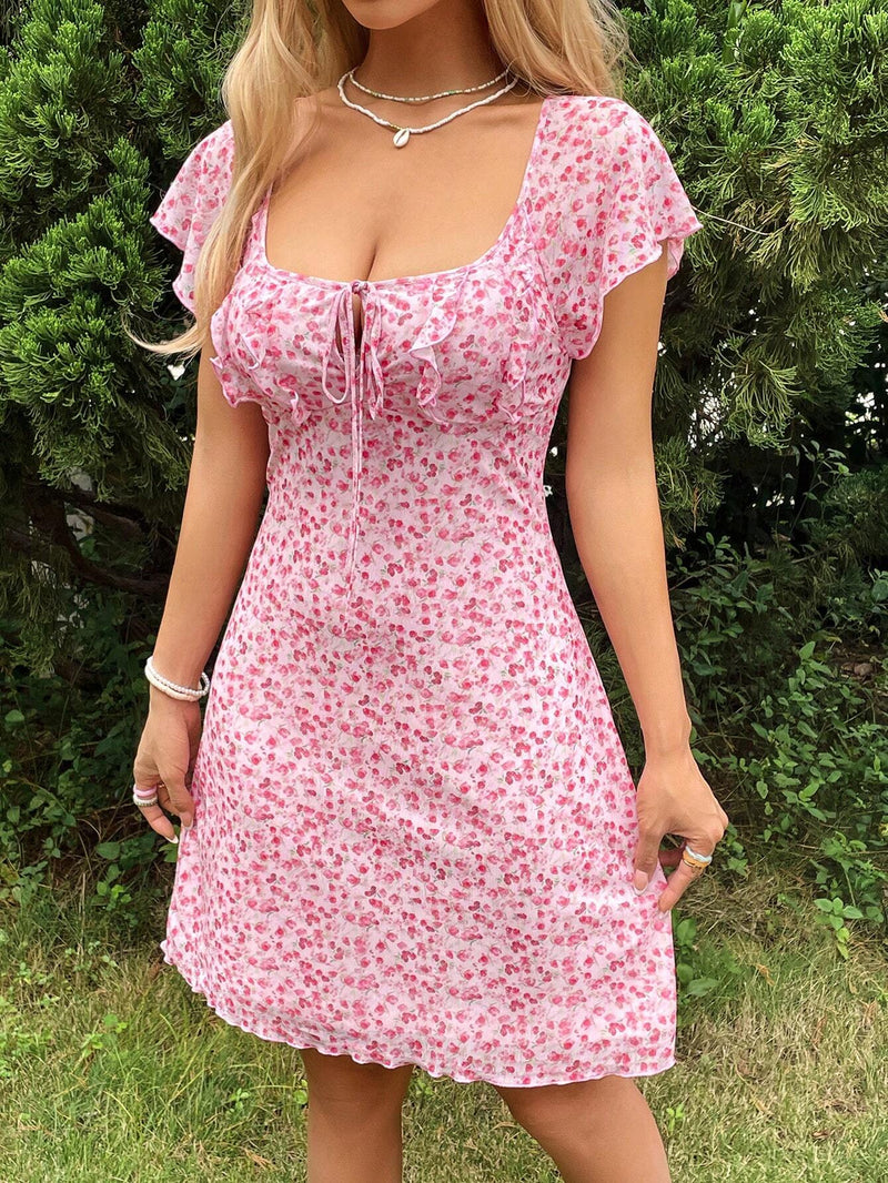 Vestido Paris Floral babado - Tiffani Moda Feminina