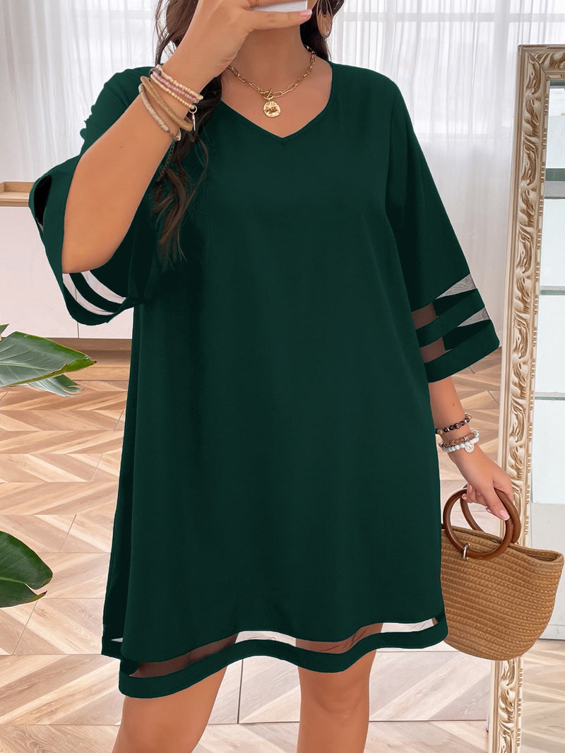Vestido Lilo de túnica malha de contraste
