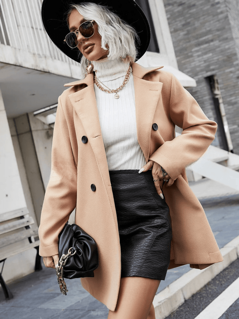 Sobretudos Cris Elegante Com Botão Duplo - Tiffani Moda Feminina
