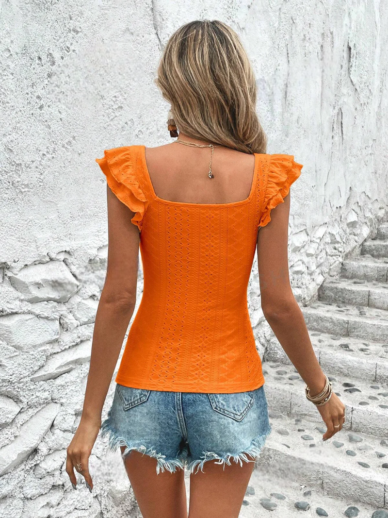 Camiseta Lila Bel Bainha Com Babados - Tiffani Moda Feminina