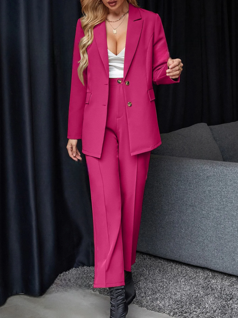 Blazer & calças Larissa com Botão Frontal - Tiffani Moda Feminina