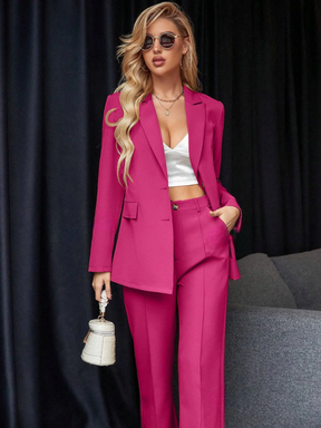 Blazer & calças Larissa com Botão Frontal - Tiffani Moda Feminina