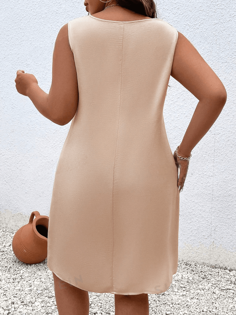 Vestido Myaa Plus Size Gola Assimétrica - Tiffani Moda Feminina