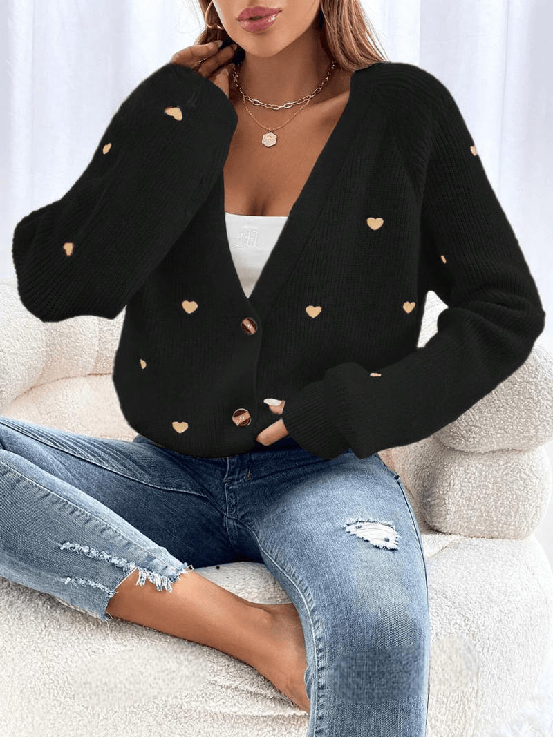 Cardigã Corações de Inverno - Tiffani Moda Feminina