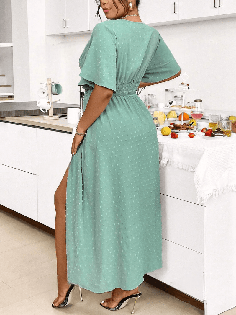 Vestido Vivar Manga Curta Com Renda E Babados - Tiffani Moda Feminina