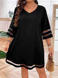 Vestido Lilo de túnica malha de contraste - Tiffani Moda Feminina