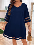 Vestido Lilo de túnica malha de contraste - Tiffani Moda Feminina