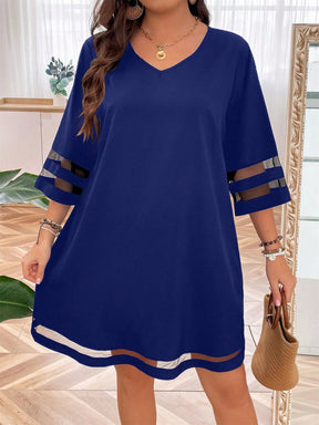 Vestido Lilo de túnica malha de contraste - Tiffani Moda Feminina