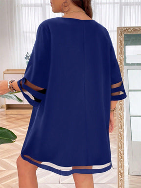 Vestido Lilo de túnica malha de contraste - Tiffani Moda Feminina